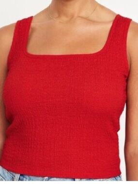 Old Navy Red Textured Tank Top